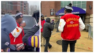 Pat Mahomes Sr. Stops At Baltimore Ravens Tailgate Rocking 'Kansas City Vs. Everybody' Jacket