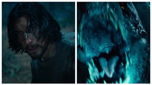 Adam Driver's "65" trailer released. The movie is about fighting dinosaurs. (Credit: Screenshot/Twitter Video https://twitter.com/65Movie/status/1603027037819752450)