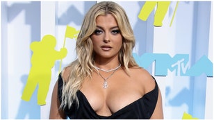 Bebe Rexha had her face jacked up Sunday night thanks to an idiot in the audience. She was hit by a phone. Watch the video. (Credit: Getty Images)