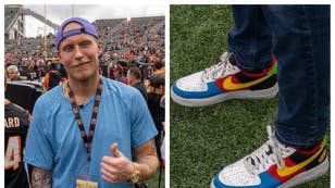 Blue Jackets Patrick Laine and UNO sneakers