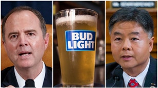 Ted Lieu and Adam Schiff take a photo with Bud Light. The company is under fire for working with Dylan Mulvaney. (Credit: Getty Images)