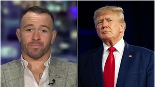 Colby Covington has apparently convinced himself supporting Donald Trump is the reason Leon Edwards worked him over. (Credit: Getty Images and Fox News)