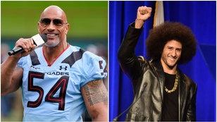 Dwayne "The Rock" Johnson is keeping the door open for Colin Kaepernick to join the XFL. He said he met with Kaep's agents. (Credit: Getty Images)