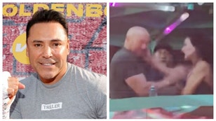 Oscar De La Hoya rips Dana White for hitting his wife while in Mexico. (Credit: Getty Images and TMZ video screenshot)