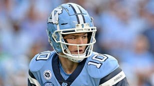 UNC quarterback Drake Maye is putting up huge stats. (Photo by Grant Halverson/Getty Images)