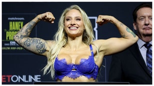 Boxing champ and OnlyFans star Ebanie Bridges wore lingerie to her weigh-in.