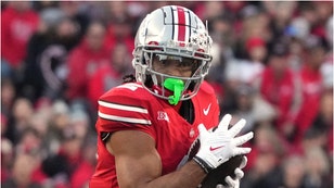 Ohio State's football team is shaping up to be another great squad with the return of Emeka Egbuka. He won't enter the draft. (Credit: Getty Images)