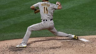 Padres RHP Yu Darvish fires a pitch during the 7th inning of Game 1 of the 2022 NL Wild Card Series vs. the Mets at Citi Field in Queens.