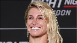UFC fighter Hannah Goldy apparently thinks cleaning her house is a great time to gain some clout. She went viral with photos of her outfit. (Credit: Getty Images)