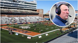 Memorial Stadium in Champagne, Illinois caught on fire Tuesday. Will the game against Nebraska happen as scheduled? (Credit: Getty Images)