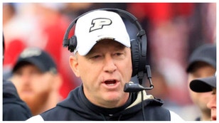 Purdue coach Jeff Brohm addresses Louisville opening. (Credit: Getty Images)