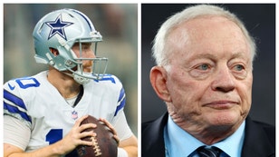 Dallas Cowboys owner Jerry Jones talks Cooper Rush and Dak Prescott. (Credit: Getty Images)