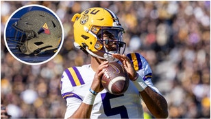 LSU is honoring the military with camouflage end zones for the game against Army this weekend. See a photo of the paint. (Credit: Getty Images)