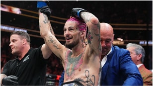 Sean O'Malley got "CHAMP MMXXIII" tattooed on his face after becoming the UFC bantamweight champion. See a photo of the tattoo. (Credit: Getty Images)