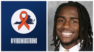 Football teams in Virginia will wear special decals honoring UVA murder victims. (Credit: UVA Football and Liberty Football)
