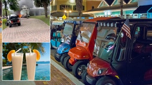 Golf Carts in a Row