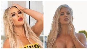 WWE's Dana Brooke Wears Caution Tape As A Top For Her Birthday