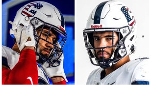 The UConn Huskies football unveils pro-America and pro-military uniforms for game against UMass. (Credit: UConn football)