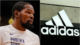 Kevin Durant and an Adidas logo