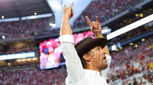 Matthew McConaughey at Texas-Alabama game.