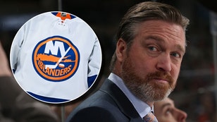 Patrick Roy and Islanders Logo