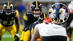 Mason Rudolph of the Pittsburgh Steelers and Ben Roethlisberger