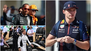 Max Verstappen, Brad Pitt, and Lewis Hamilton