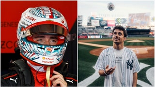 Charles Leclerc at the Miami Grand Prix and at a Yankees Game
