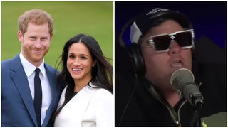 Tim Dillon shreds Meghan Markle and Prince Harry. (Credit: Getty Images and YouTube video screenshot/https://youtu.be/t1Q5SUV9UPQ)