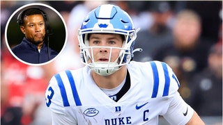 Former Duke QB Riley Leonard is transferring to Notre Dame. It's the second straight solid QB transfer for Marcus Freeman. (Credit: Getty Images)