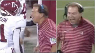 Nick Saban was in prime form during Alabama's 40-17 win over Mississippi State. He flipped out on players and staff. Watch the videos. (Credit: Screenshot/X Video https://twitter.com/TDAlabamaMag/status/1708321224269398526)