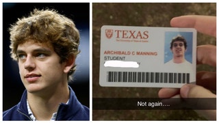 Texas quarterback Arch Manning appears to lose ID again. (Credit: Getty Images/Twitter)