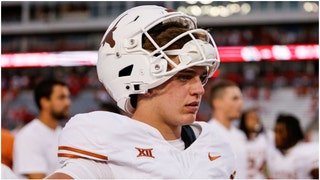 Texas QB Arch Manning will get first team reps in practice with Quinn Ewers out with an injury, but Maalik Murphy will likely start. (Credit: Getty Images)