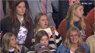 Auburn fans cry after losing to Alabama. (Credit: Screenshot/X Video https://twitter.com/barstoolsports/status/1728567127462793389)