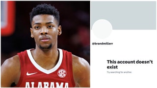 Alabama star Brandon Miller appears to delete Twitter. (Credit: Getty Images and Twitter)