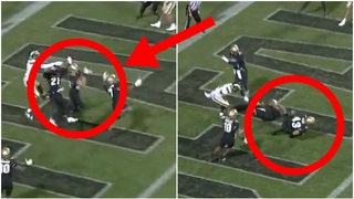 Colorado beat Colorado State after securing an interception on 4th & goal in double overtime. Watch a video of the final play. (Credit: Screenshot/Twitter Video https://twitter.com/espn/status/1703294993648046089)