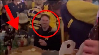 Connor Stalions treated like a hero by Michigan fans. (Credit: Screenshot/X video with permission https://twitter.com/CFBHome/status/1744772209233609050)