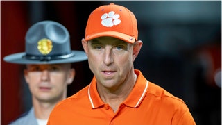 Clemson coach Dabo Swinney was roasted for his Zoom background during a press conference for the Gator Bowl. See the best reactions. (Credit: Getty Images)