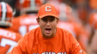 Clemson coach Dabo Swinney thinks Indiana and Northwestern are football rivals. (Photo by Eakin Howard/Getty Images)
