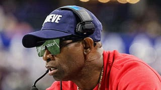 Will Auburn hire JSU coach Deion Sanders to replace Bryan Harsin? (Photo by Charles A. Smith/Jackson State University via Getty Images)