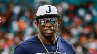 Jackson State coach Deion Sanders confirms he's been offered Colorado job. (Photo by Charles A. Smith/JSU University Communications/Jackson State University via Getty Images)