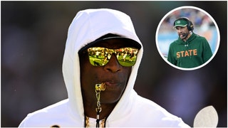 Deion Sanders escalated his feud with Colorado State coach Jay Norvell by giving Colorado Buffaloes players free sunglasses. (Credit: Getty Images)
