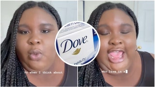 Dove appears to be heading towards Bud Light territory after teaming up with Zyahna Bryant. People are calling for boycotts. (Credit: Screenshot/Instagram Video https://www.instagram.com/p/CwnKlIGybvO/ and Getty Images)