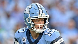UNC quarterback Drake Maye is putting up huge stats. (Photo by Grant Halverson/Getty Images)