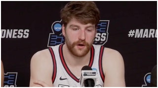 Star Drew Timme shares powerful thoughts after Gonzaga career ends. (Credit: Screenshot/Twitter Video https://twitter.com/CBSSportsHQ/status/1639837613803577345)