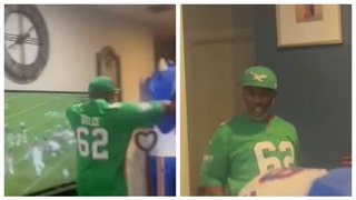 Eagles Fans Celebrate Overtime Win By Running Through Bills Fans House & Bending Over Inflatable Mascot
