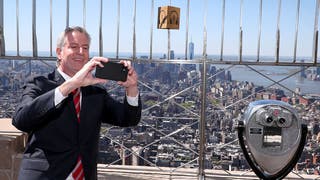 Empire State Building Hosts New York City Mayor Bill De Blasio As Part Of A Special 90th Anniversary Lighting On Saturday May 1st