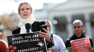 f3bb148f-Cynthia Nixon Leads Hunger Strike Protest Calling For Ceasefire In Middle East War