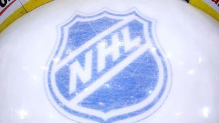 NHL logo painted on rink