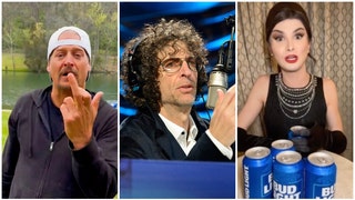 Howard Stern reacts to Bud Light drama and Kid Rock's reaction. (Credit: Getty Images, Twitter and Instagram)